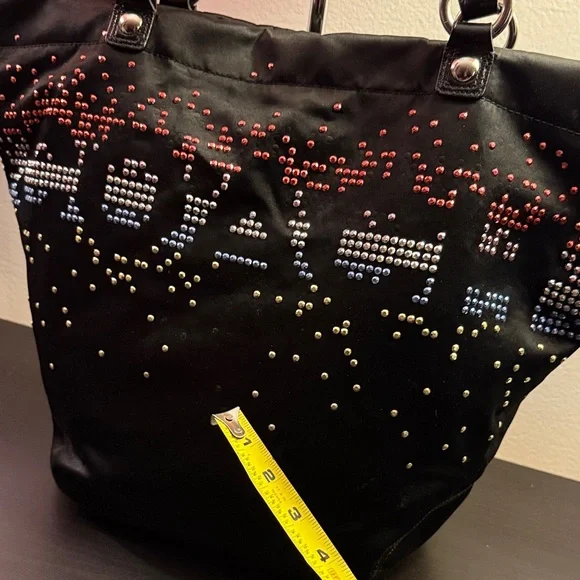 Coach (Rehab) Black Studded Tote Bag with Multicolor Accent - Picture 15 of 17